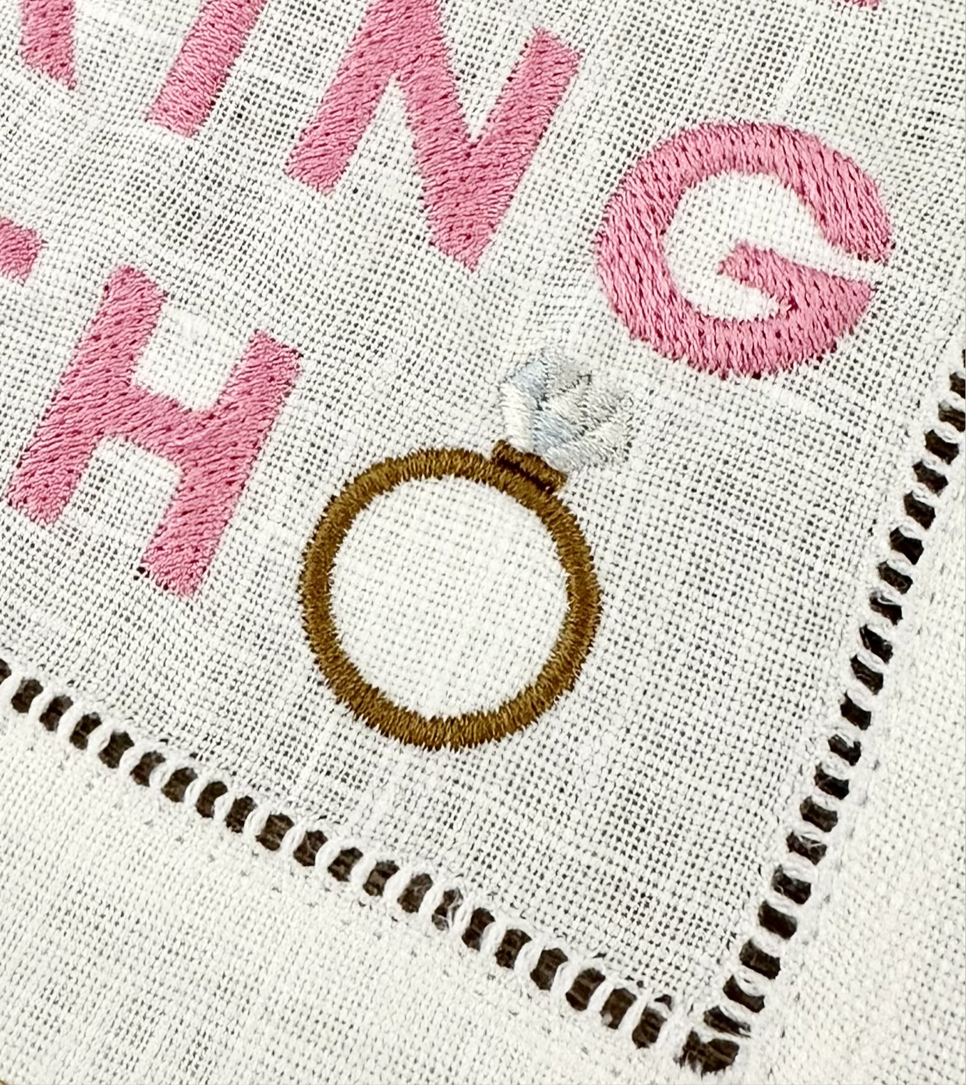 Marriage Material Embroidered Cocktail Napkin