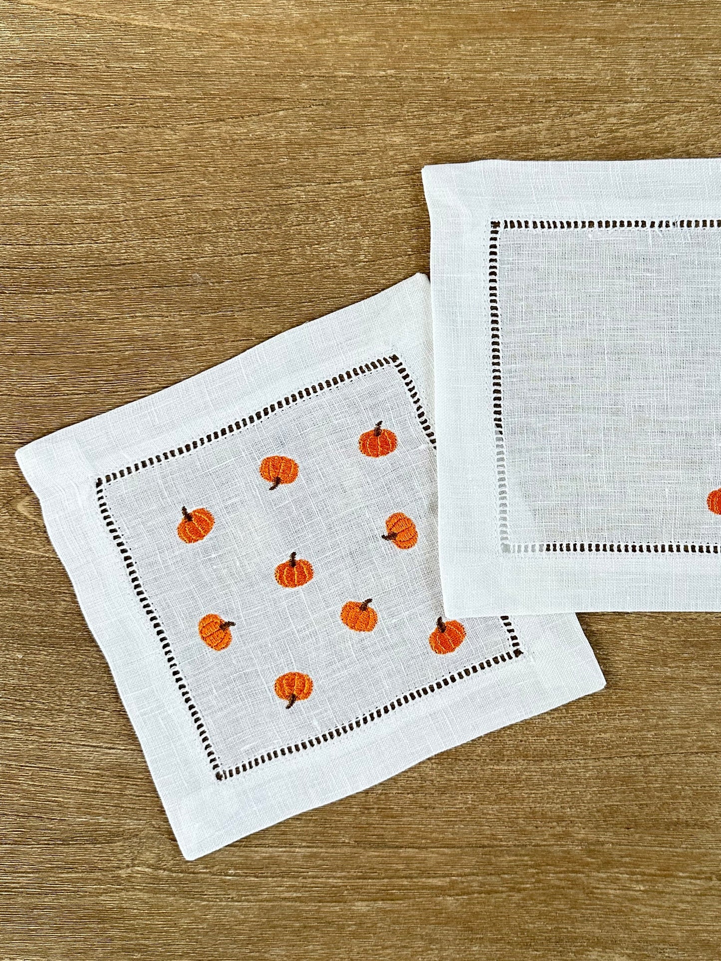 Pumpkin Confetti Embroidered Cocktail Napkin