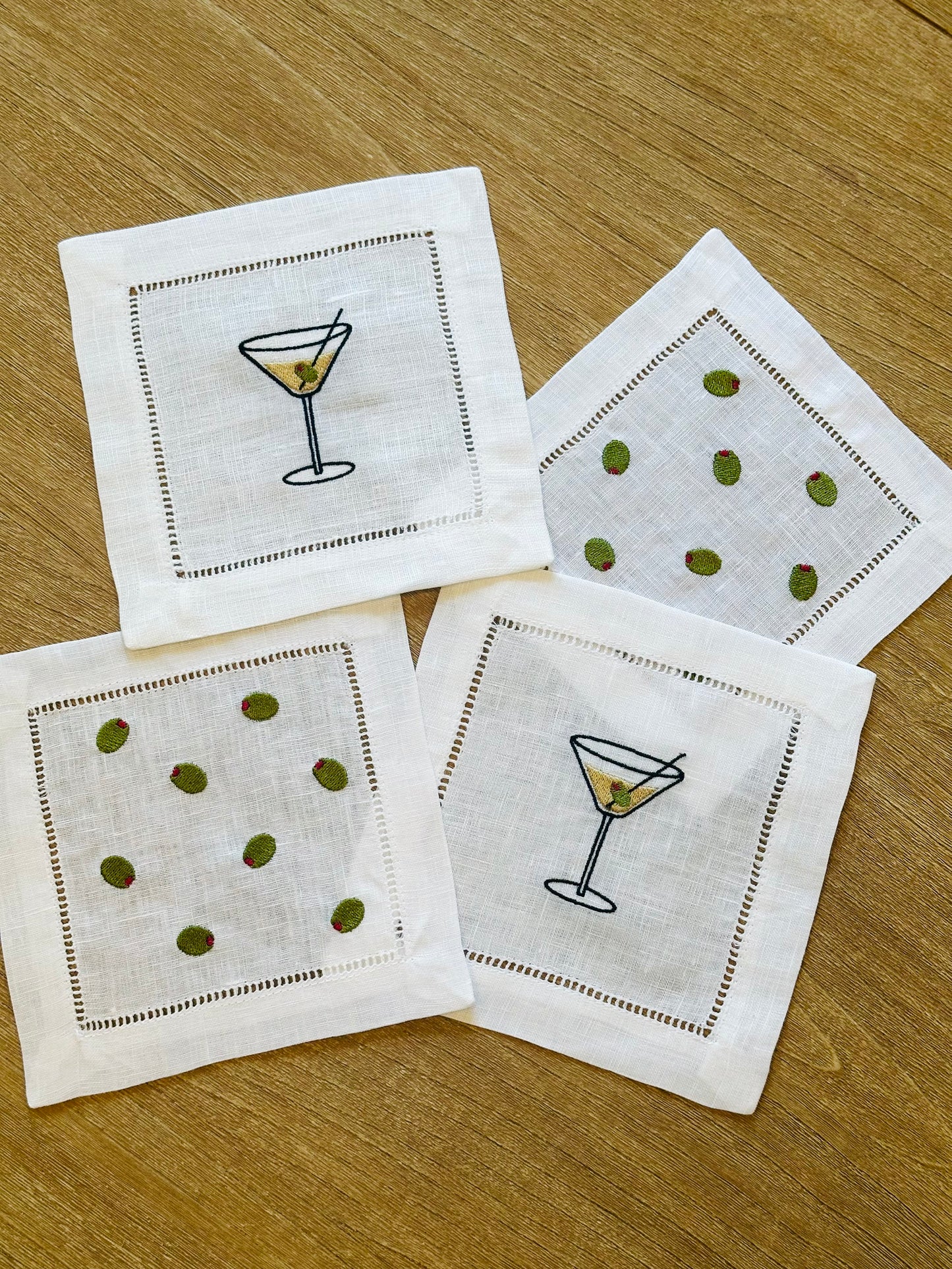 Tini Time Embroidered Cocktail Napkins