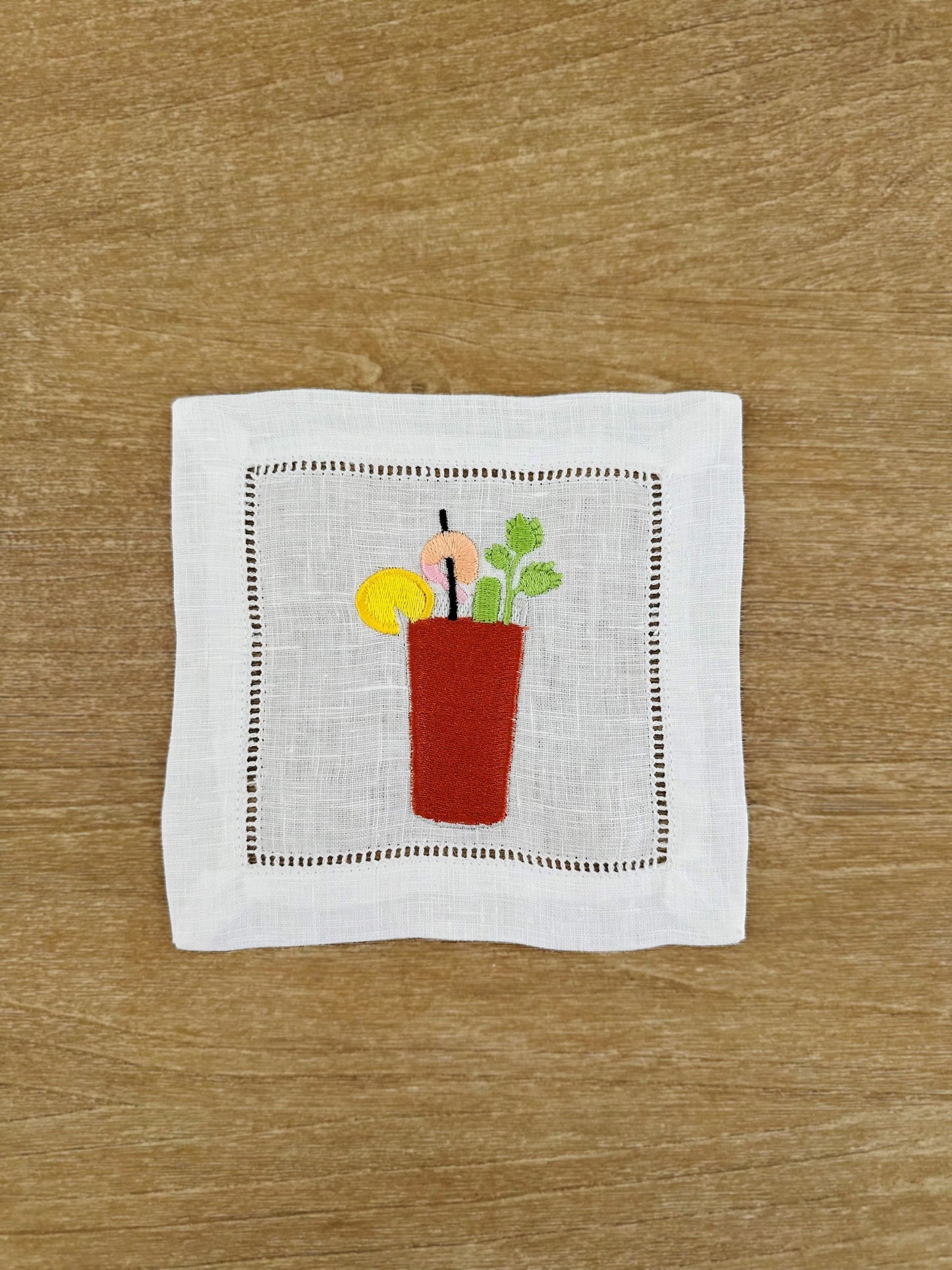 Bloody Mary Embroidered Cocktail Napkin