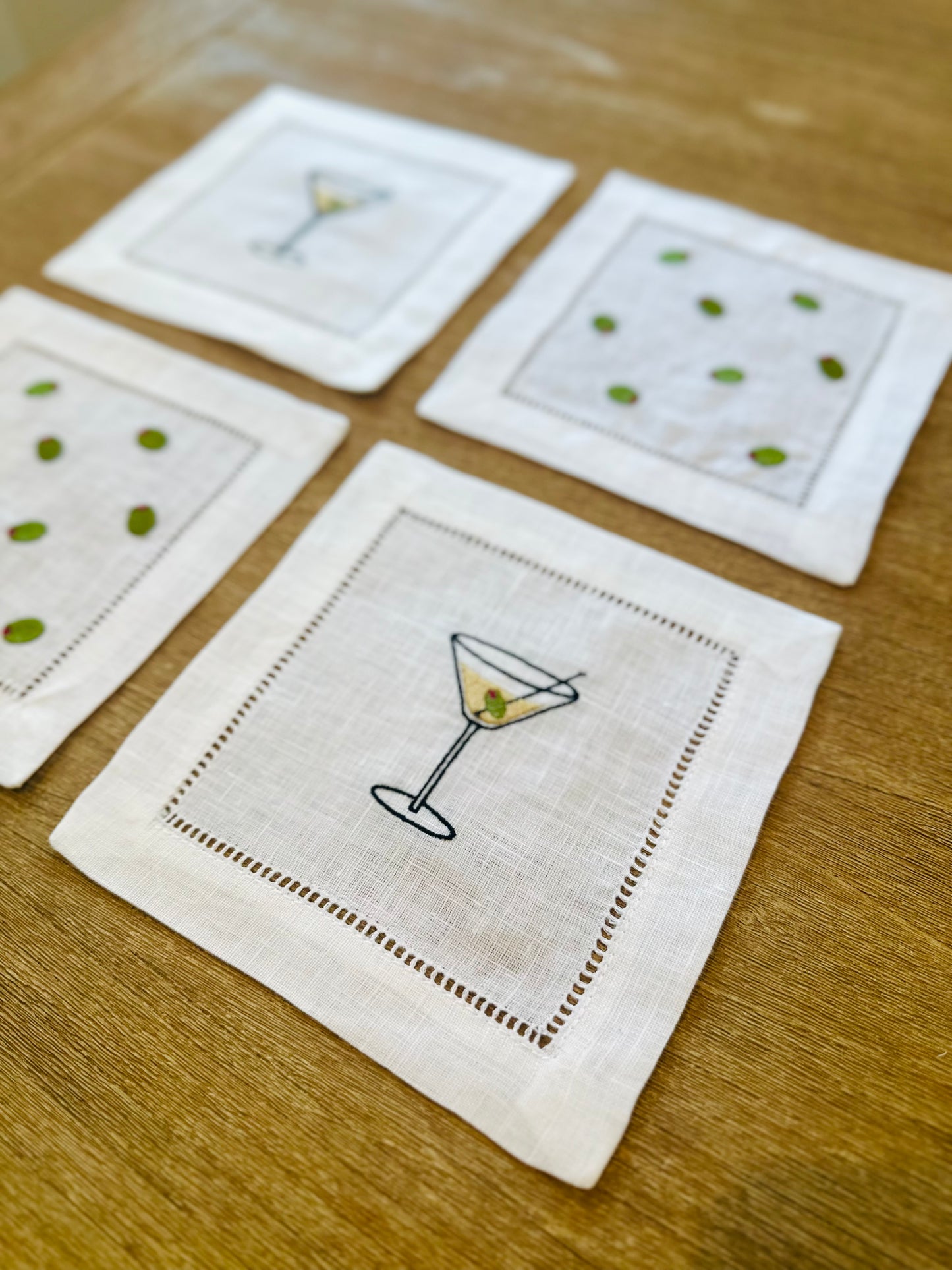 Tini Time Embroidered Cocktail Napkins