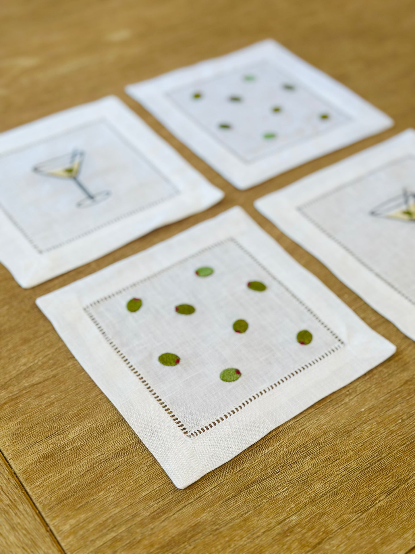 Tini Time Embroidered Cocktail Napkins