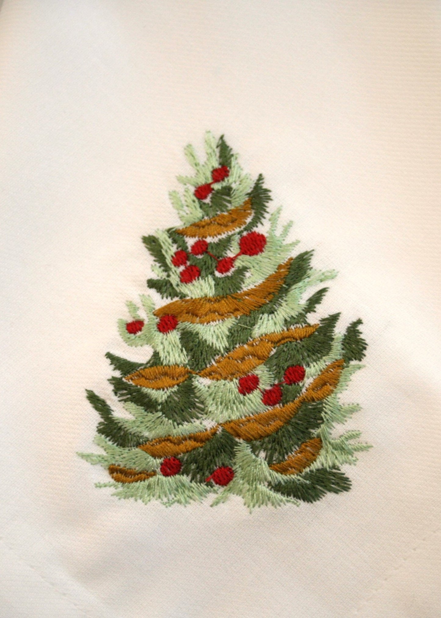 Christmas Tree Embroidered Dinner Napkins