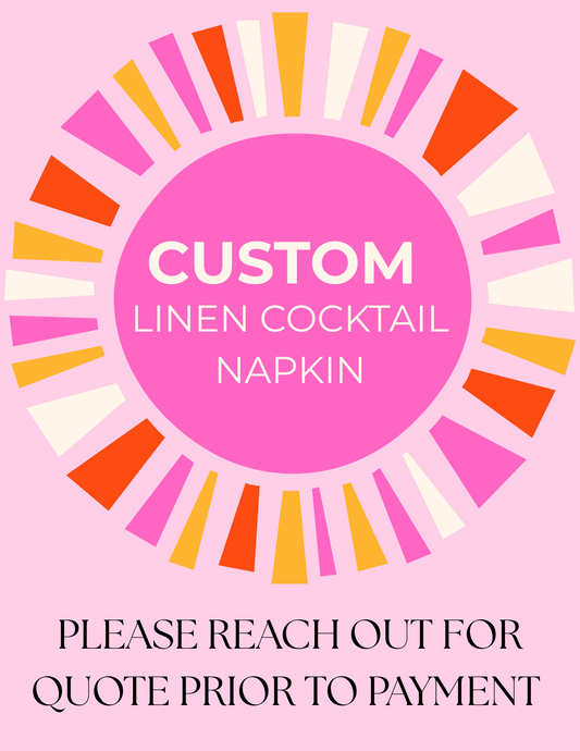 CUSTOM Embroidered Cocktail Napkin