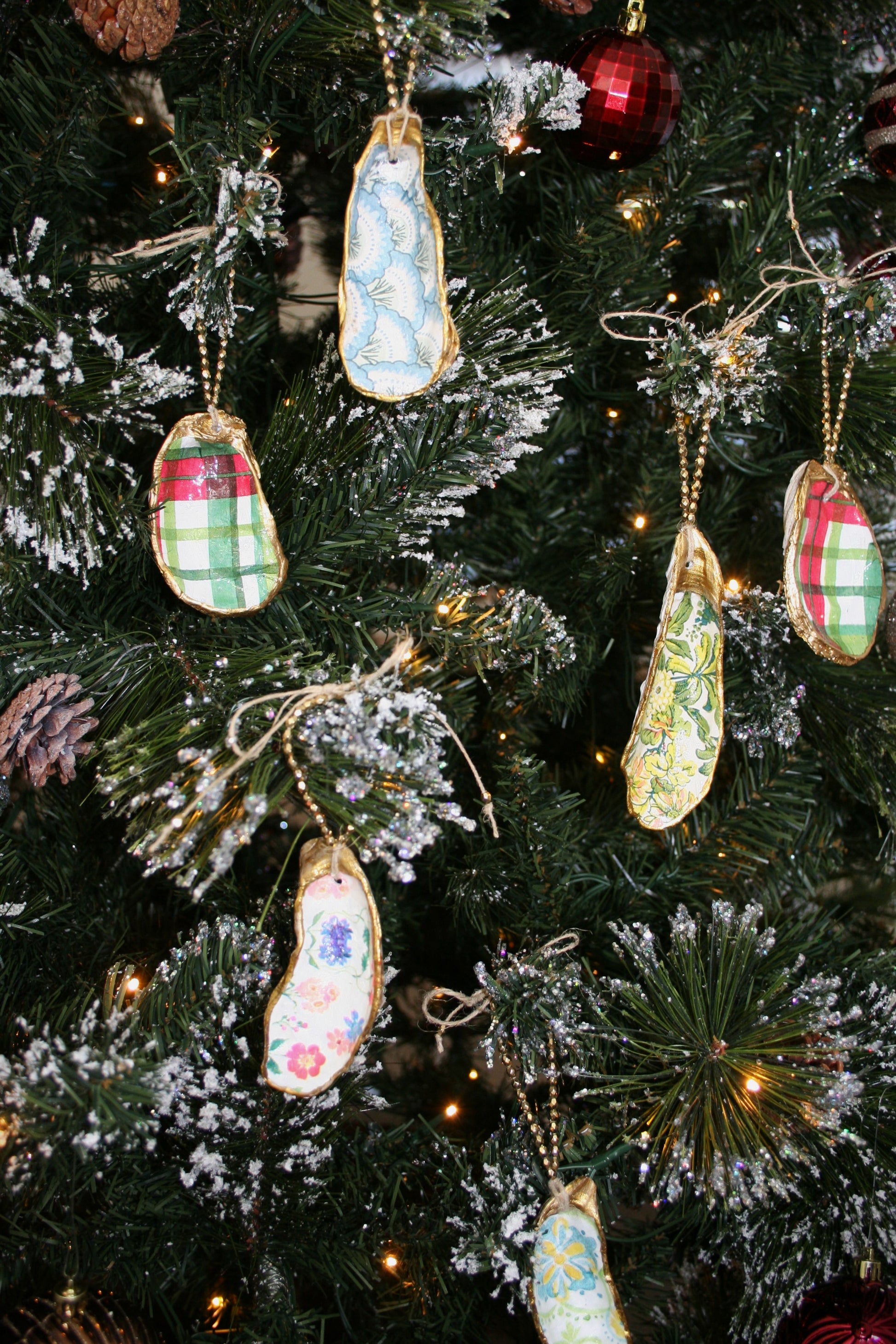 oyster charm as a tree ornament