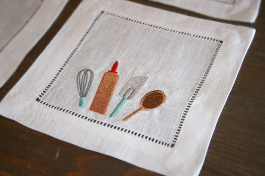 Baker Embroidered Cocktail Napkins