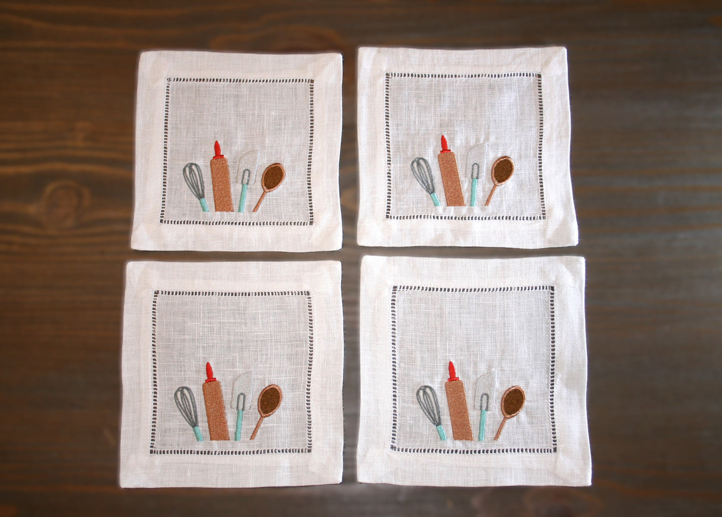 Baker Embroidered Cocktail Napkins