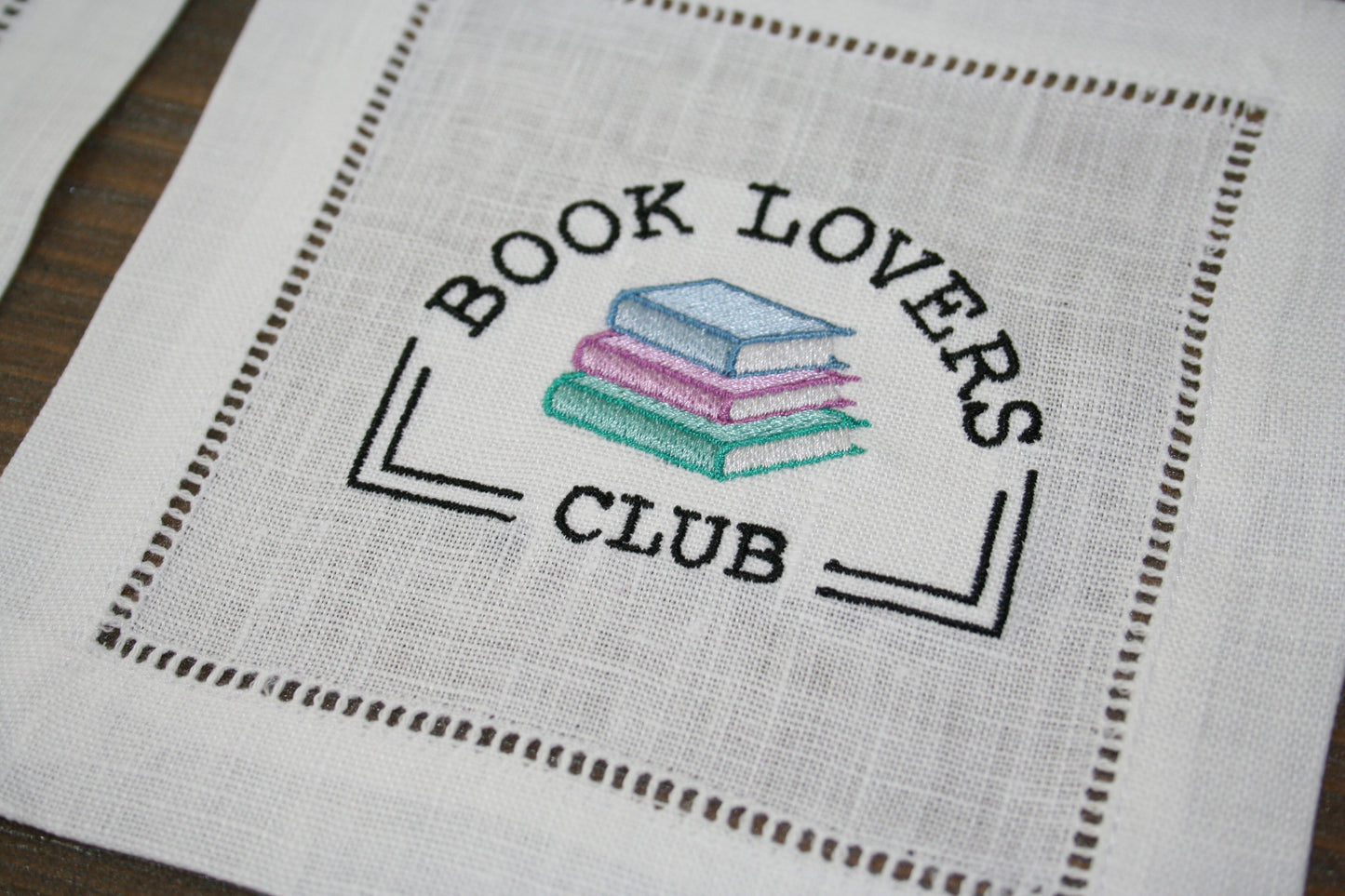 Book Lovers Embroidered Cocktail Napkins