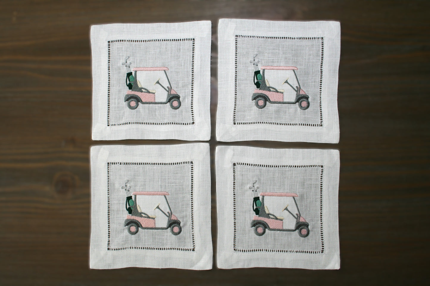 Golfer's Embroidered Cocktail Napkins