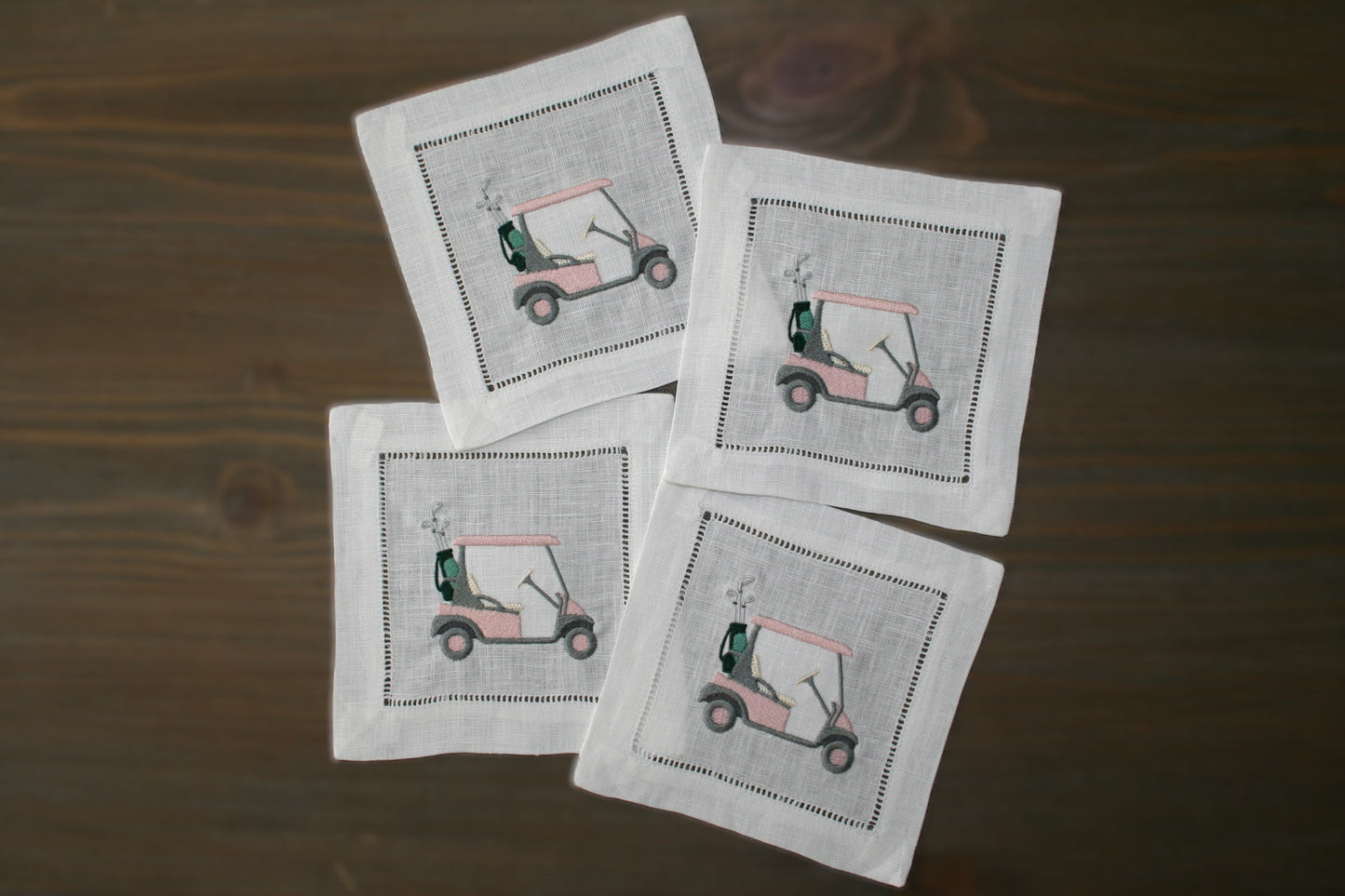 Golfer's Embroidered Cocktail Napkins