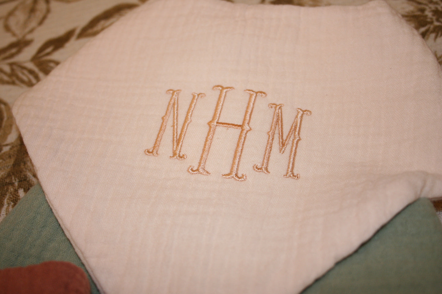 Personalized Monogram Muslin Baby Bib