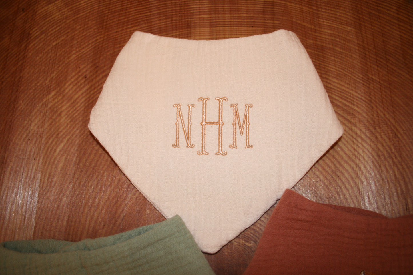 Personalized Monogram Muslin Baby Bib