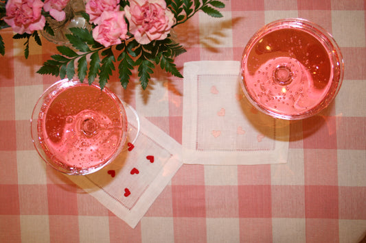 Heart Confetti Embroidered Cocktail Napkins