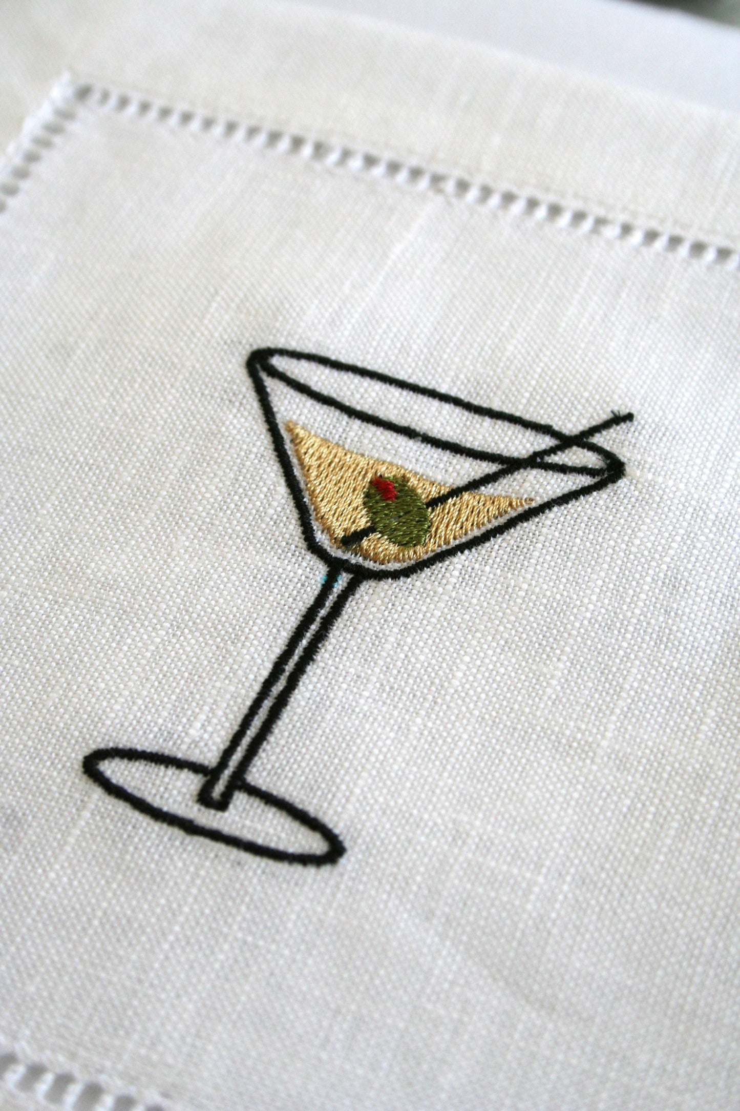 Cocktails Embroidered Cocktail Napkins